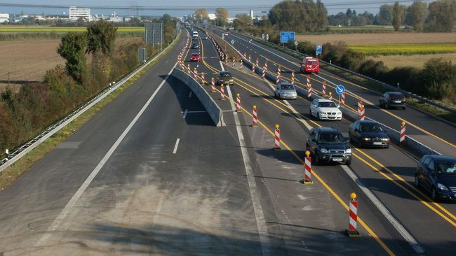 Baustelle auf Autobahn