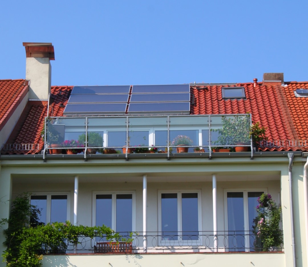 Solarthermieanlage auf Dach